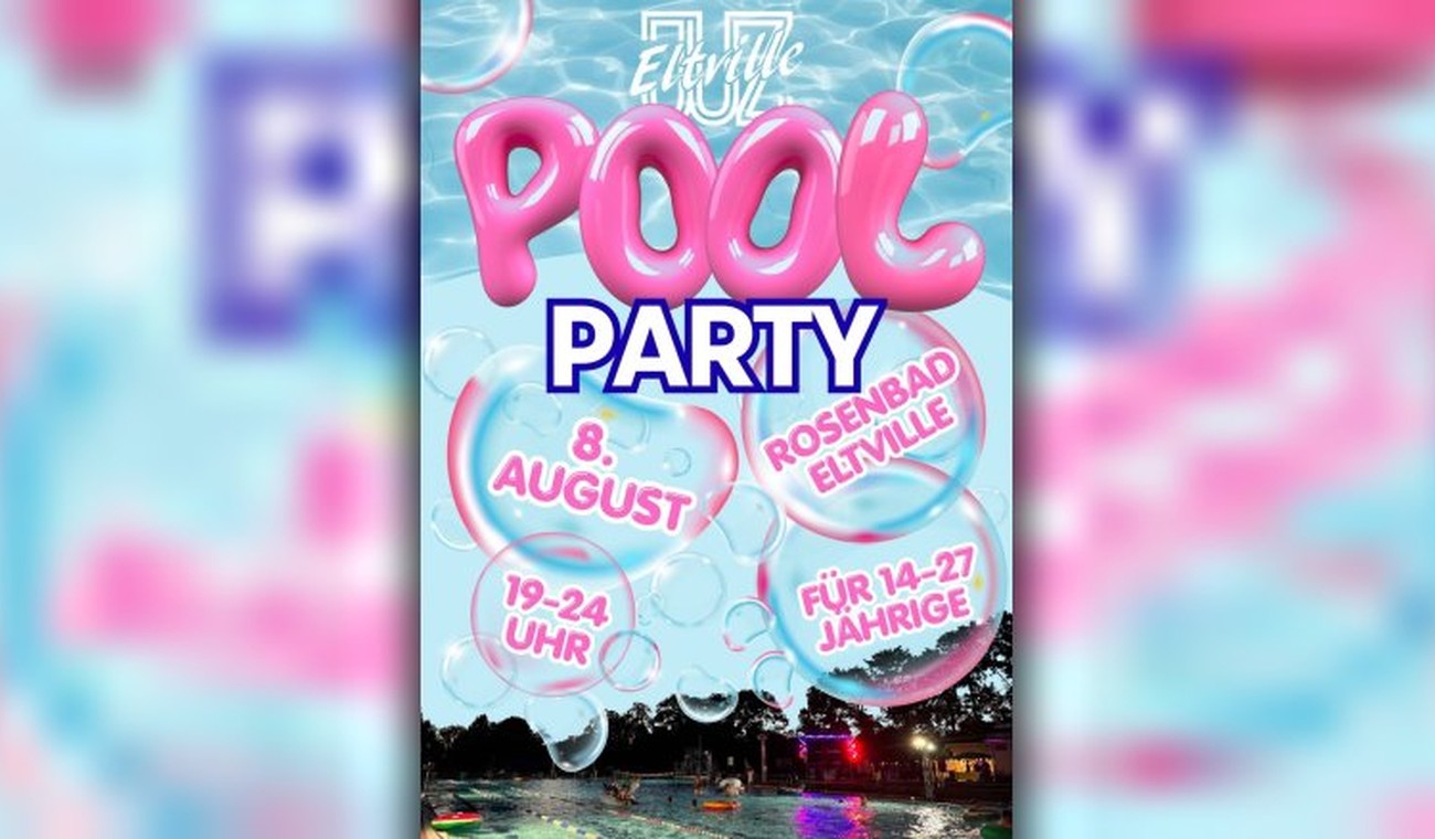 Poolparty in Eltville: Jugendzentrum lädt am 8. August zum Schwimmen und Feiern ein Poolparty in Eltville: Jugendzentrum lädt am 8. August zum Schwimmen und Feiern ein