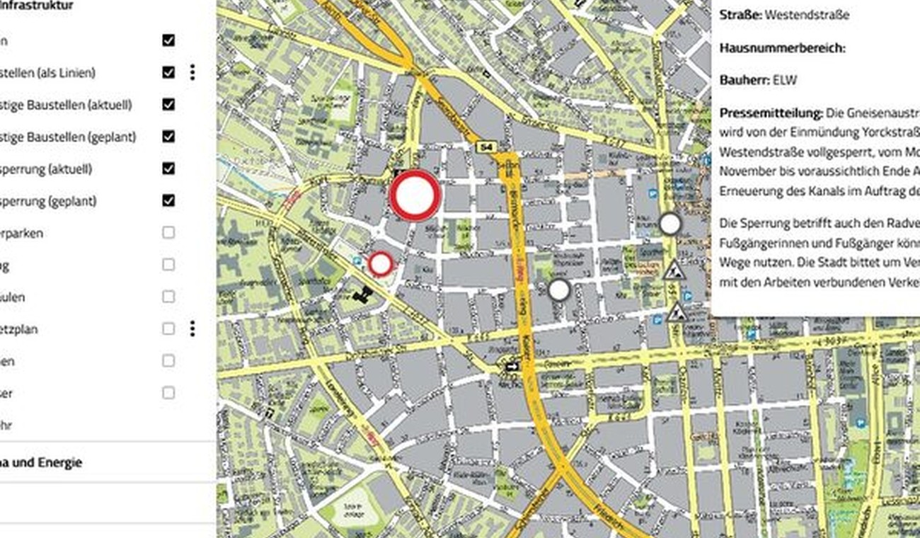 Wiesbaden integriert Baustellenmelder in digitalen Zwilling und erweitert Kartenangebot